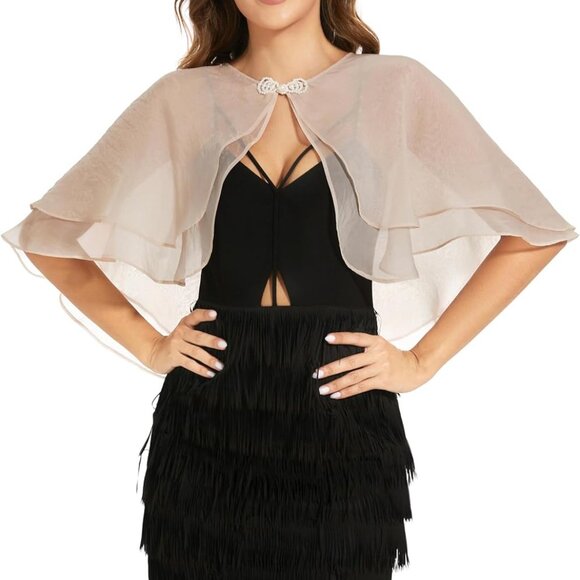 Accessories - Women's Sheer Tencel Shawls and Wraps for Evening Dresses Soft Wedding Cape Ligh